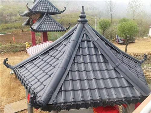 彩色仿古一體瓦墻頭瓦 古建圍墻瓦中式門頭琉璃瓦 asa合成樹(shù)脂瓦廠家生產(chǎn)銷售